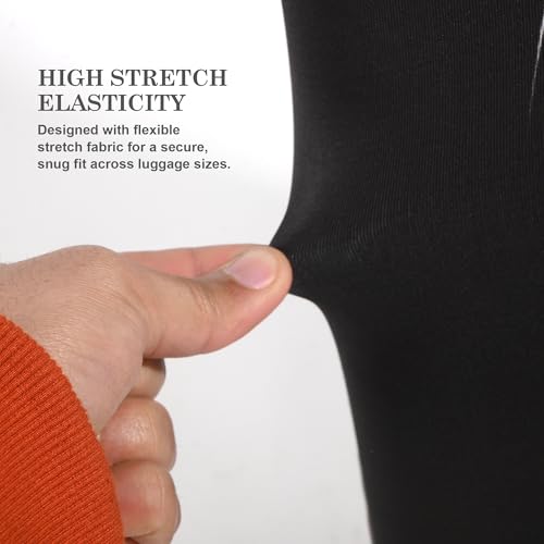 Image of Heart Home 22-26 Inch Polyester Medium Size Suitcase Cover | Dustproof and Machine Washable Luggage /Trolley Bag Cover Protector | Panther Black