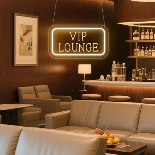 Image of Vip Lounge Neon Sign Dimmable LED Neon Sign Light Up Sign Wall Decor for Airport Hotel Bar Club High-speed Rail Station Lounge Light For Business Store VIP Area 40cm*20cm Warm White