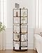 Hzuaneri Corner Shelf Stand, Corner Bookshelf, Storage Standing Shelf Unit with Metal Frame, Plant Stand, Corner Bookcase for Living Room, Home Office, Bedroom, 6-Tier Rustic Brown CS06001B