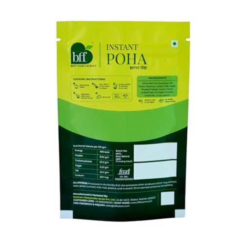 Image of Instant Poha - Pack of 5 (90g Each) | Ready to Eat Indian Breakfast Mix | Just Add Hot Water | No Added Preservatives | Portable Pack for Travel, Office, or Home | Simple & Easy Meal Solution