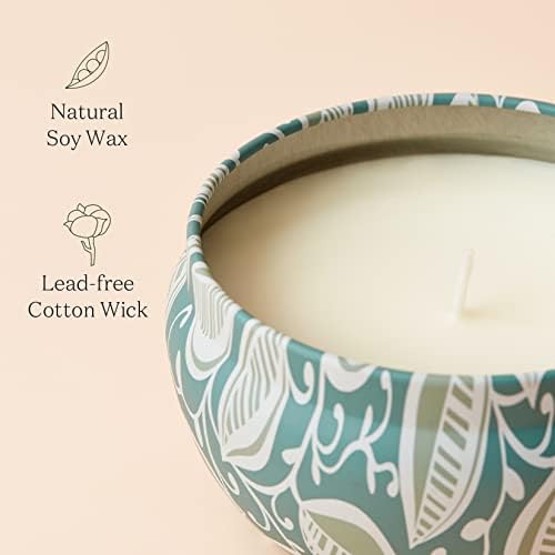 LA Jolie Muse Orange Blossom Scented Candle, Natural Soy Wax Candle for Home, 45 Hours Long Lasting Burning, Tin, 185g