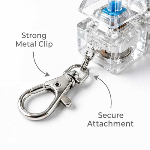 Image of Keyboard Keychain with LED Light, 4-Button Mechanical Clicker Fidget Toy for Stress Relief, Focus & Anxiety Relief, Portable Mini Keyboard Keyring Gift for Kids & Adults