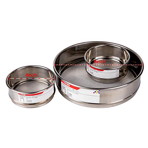 Adamas-Beta φ20×4.5cm 6 Mesh 304 Stainless Lab Sieves Economy Test Sieve 304 Stainless Steel Wire Cloth(4mm)