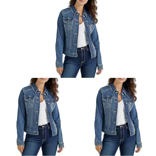 Image of Wrangler Authentics Stretch Denim Jacket, Weathered, Medium (Pack of 3)