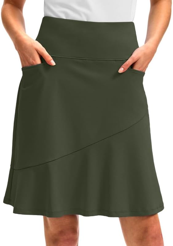 G Gradual Skorts Skirts for Women with 5 Pockets 20" Knee Length Golf Skirt Modest Long Tennis Athletic Skirts for Women