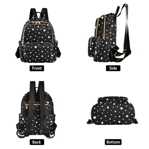 Image of ALAZA White Polka Dot Pattern Medium Backpack Purse for Women Travel Bag Fashion Daypack Back Pack Shoulder Bag