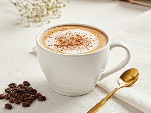 Image of Bodhi House Large Ceramic Coffee Mug | Microwave & Dishwasher Safe | Bone-Ash Free Cappuccino Mug | Multi-Purpose Food Grade Latte Coffee Mug Ideal for Daily Use & Gifting (500ml | White)