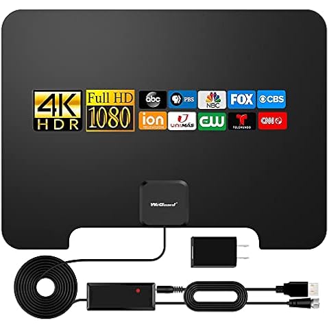 2024 Newest HD TV Antenna up 180 Miles Range-Indoor Antenna Support 4K 1080P All Older TV's & Smart TV, Digital Antenna with Amplifer Signal Booster-18 FT Premium Coaxial Cable Cover