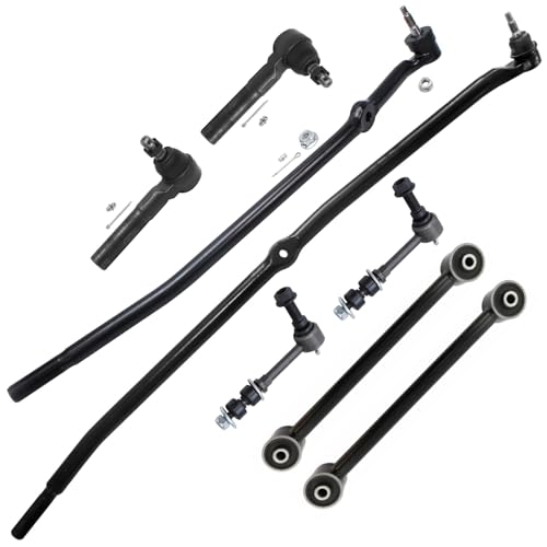 Image of Detroit Axle - 8pc 4WD Front End Kit for 2006 2007 2008 Dodge Ram 2500 3500, 2 Lower Control Arms 2 Sway Bar Links 4 Outer Inner Tie Rod Ends Replacement