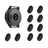 KELIFANG Dust Plug Garmin Fenix 5/5S/5X/Plus, Silicone Anti Dust Cap Charger Port Protector Fenix 5/ 5S/ 5X/ Plus/Vivoactive 3 Smartwatch, [ 12 Pack, Black ]