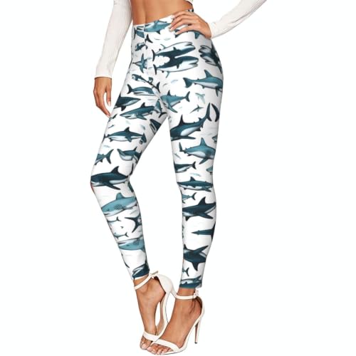 Leggings de tiburón para mujer pantalones cómodos que no se bajan en el gimnasio y senderismo