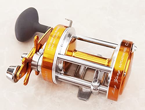 Cl60 Baitcasting Reel Right Handed Fishing Reel With Crank Handle,Muskie Catfish Offshore Conventional Reel (Gold) #TOP2
