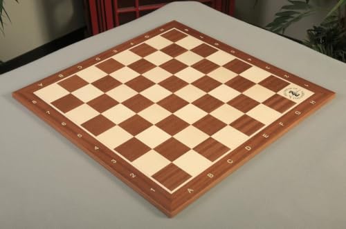 Mahogany and Maple Wooden Tournament Chess Board - 2.25" Squares