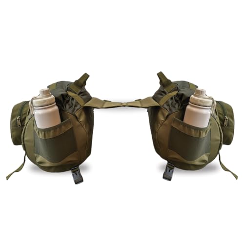 Image of MOTARD B.R.O Motorcycle Saddle Bag 60L (30L+30L) | Waterproof Roll-Top Touring Saddle Bags | Military Style Heavy Duty Luggage for Retro, Cruiser & Adventure Bikes