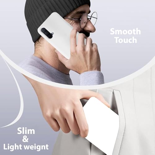 Image of LIRAMARK Liquid Silicone Soft Back Cover Case for OnePlus Nord CE (White)