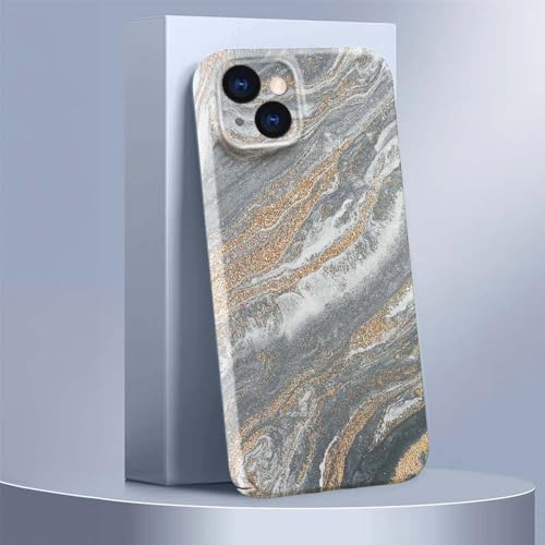 Coque iPhone 15 marbre finitions dorées relief 3D premium