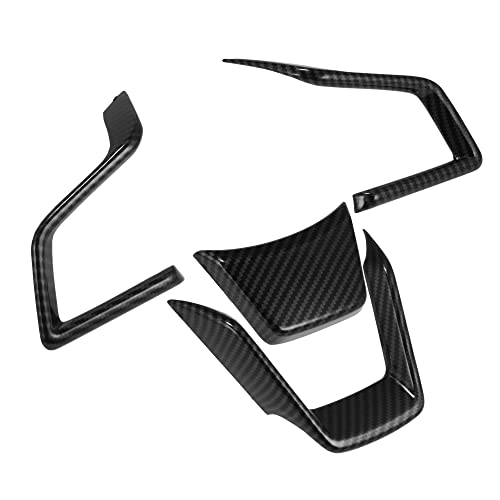 X Autohaux Abs Plastic Interior Steering Wheel Cover Trim For Subaru Forester Ascent Suv 2019-2022 For Impreza 2017-2022 For Legacy/Outback For Crosstrek 2018-2022 Carbon Fiber Patterin Black #TOP5