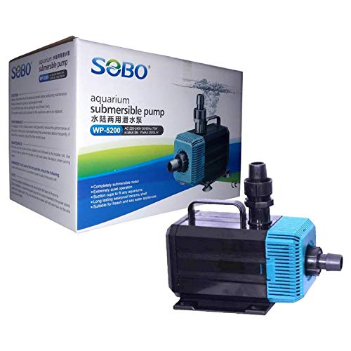 Image of Jainsons Pet Products SOBO WP-5200 Aquarium Submersible Water Pump - 75W Power, 3500L /H Flow Rate, 3m Max Head, AC 220-240V - Ideal for Fish Tanks, Fountains & Hydroponic Systems