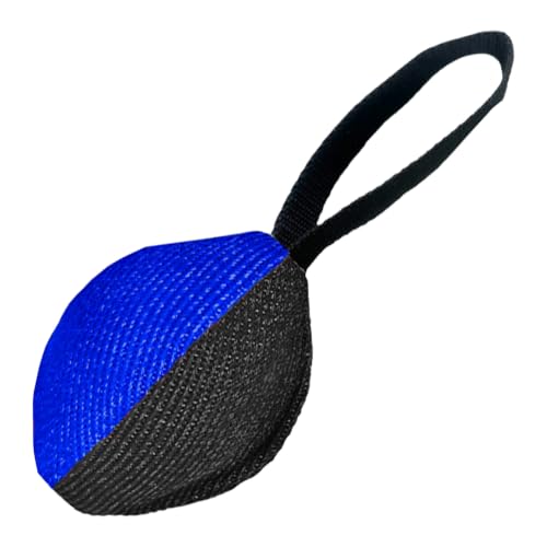 Lynwave Heavy Duty Dog Chew Ball for Aggressive Chewers, Interactive Bite Ball for Tug of War Fetch, Dogs Indoor Outdoor (Blue)
