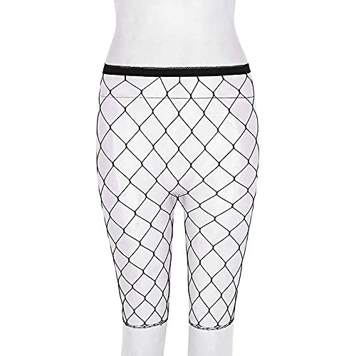 Image of Women's Fishnet High Waist Tights See Through Knee Length Legging Club Rave Dance Half Pants