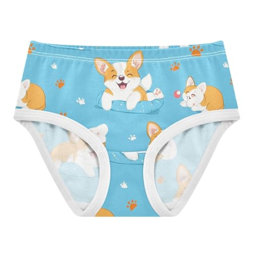 Wusikd Corgi Dog Girls' Underwear Cotton Girls Briefs Soft Toddler Underwear 2T