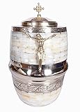 angelAngie Funeral Cremation Catholic Urns for Human Ashes with a Beauty Cross and Jesus Christ...