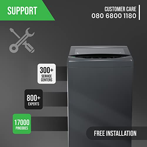 Image of NU 8 Kg Fully Automatic Top Load Washing Machine with Soft Close Premium Toughened Glass Lid (Inox Grey)