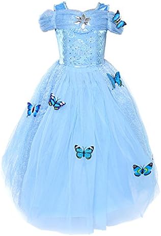LOEL Girls' Princess Dress Butterfly Halloween Costumes Dress Up