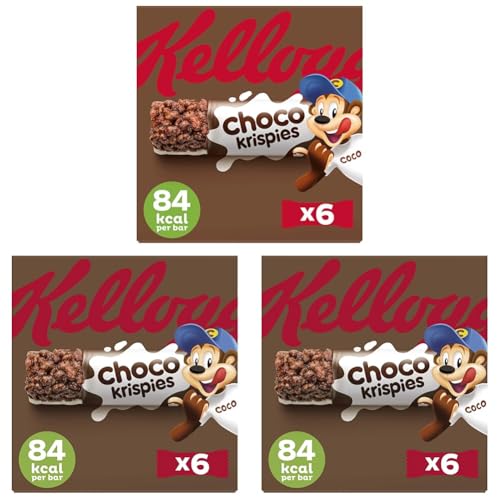 Kellogg's Choco Krispies Barritas de Cacao y Leche Pack 6 x 20g (Paquete de 3)