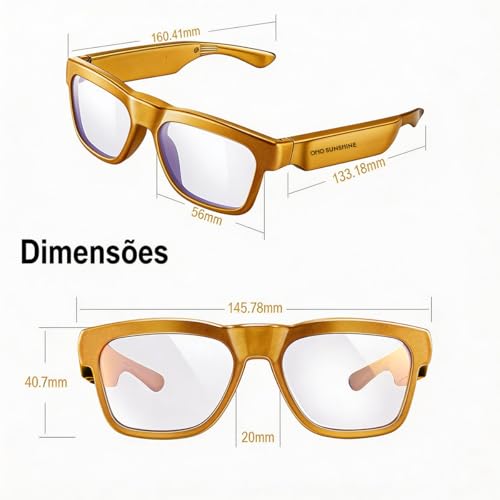 Image of OhO sunshine AI Smart Glasses for Men & Women, Bluetooth Smart Sunglasses with Open Ear Audio & ChatGPT Real-Time Translation (165 Languages), Smart AI Glasses with 10H for Meeting Travel Daily Wear