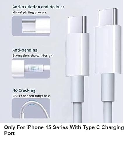 Image of Original 35W Dual PD 3.0 GaN USB-C Port Compact Power Adapter Plug Fast Wall Charger Adapter and Type- c Cable Compatible for iPhone 15 Charger, 15 Pro Max / 15 Plus, MacBook (DEC95)