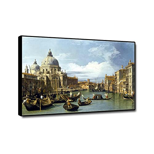 GEILEX Black Framed. Venice by Canaletto Famous Oil Paintings Reproduction. Baroque Art Canvas Prints Artwork. Canvas Wall Art for Home Decor Pictures 30x45cm(11.8x17.7in) blackframe