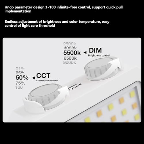 Foco LED de cámara de video portátil regulable 40W de tres colores mini 2