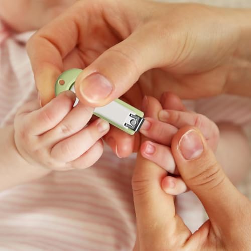 Baby Clipper Set, Baby Nail Scissors, Baby Nail Clippers, Grooming Care Nail Clipper, Easy Grip Safe Clippers Scissors File Tweezers with Cute Case for Toddler Kids – Image 4