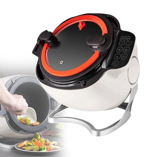 pealiritansemen Robot De Cocina Automático, Olla Salteadora De Gran Capacidad, con Pantalla Táctil, 3 Velocidades Y Ángulo De La Sartén, Potencia De Fuego Ajustable, para Arroz Frito, Guiso