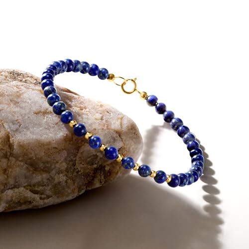 Ross-Simons 4-4.5mm Lapis Bead Bracelet in 10kt Yellow Gold3