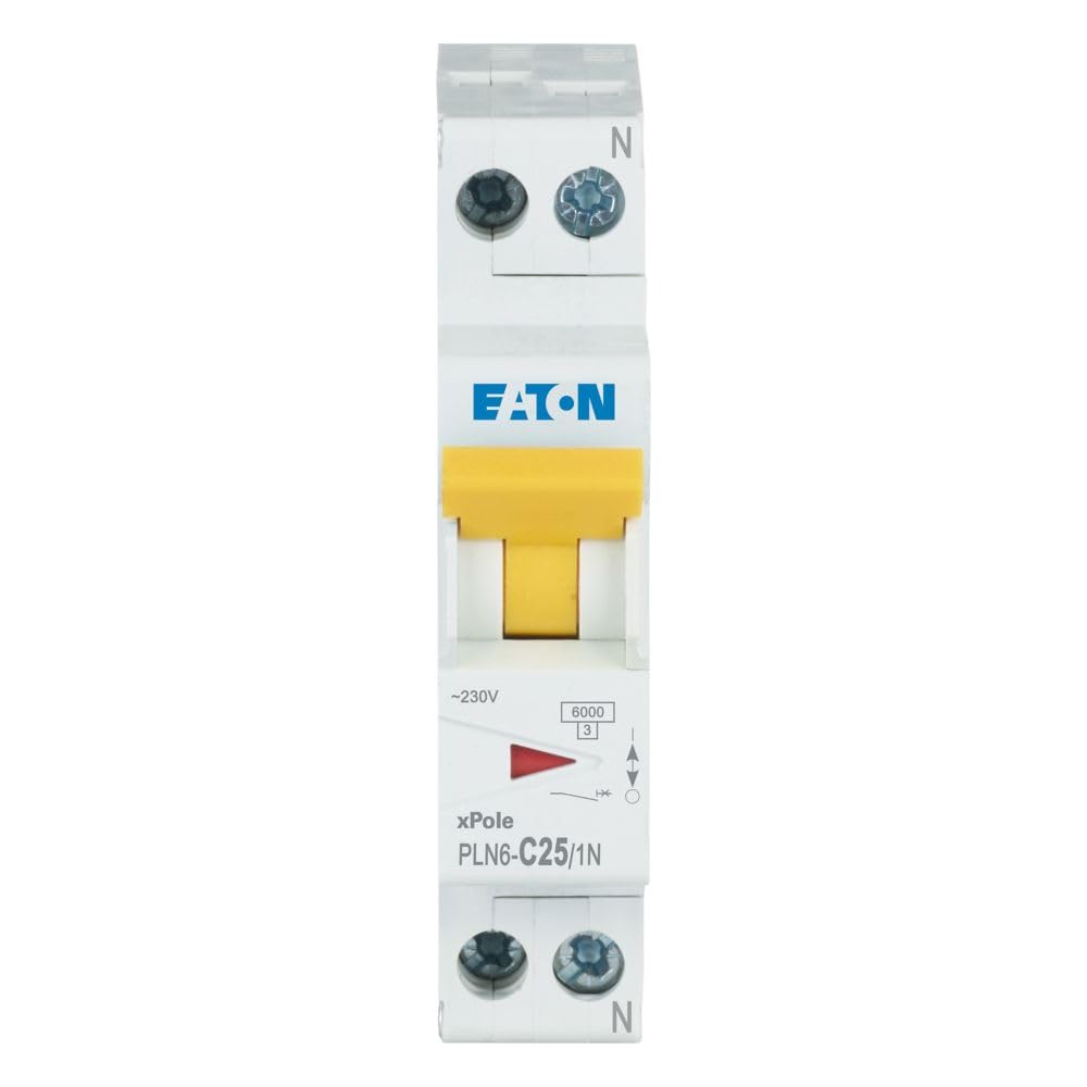 Eaton PLN6-C25/1N-DE Leitungsschutzschalter 25A 1P+N 1-polig+N C-Charakteristik LS-Schalter 1 TE eine Teilungseinheit breit (263284)