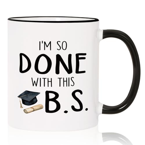 Shqiueos Funny College Graduation Gift for Her Him Mug 11oz, 2026 College Graduation Gifts for Women Men, Bachelor of Science Present, Police Academy, Nursing Graduates Ceramic Coffee Cup