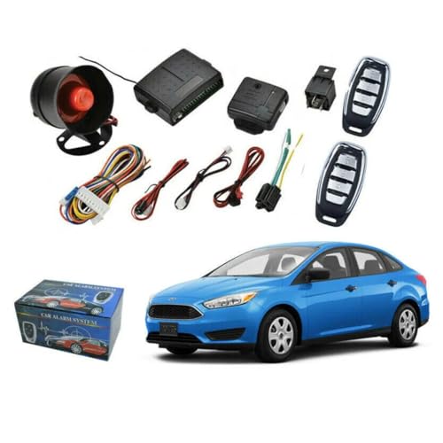 Generico Kit Allarme Antifurto Universale per Auto, Furgone, Camper - 2 Telecomandi Antirapina - 15W Sirena - Inclusi Cavi e Rele' - Manuale di Installazione in Inglese