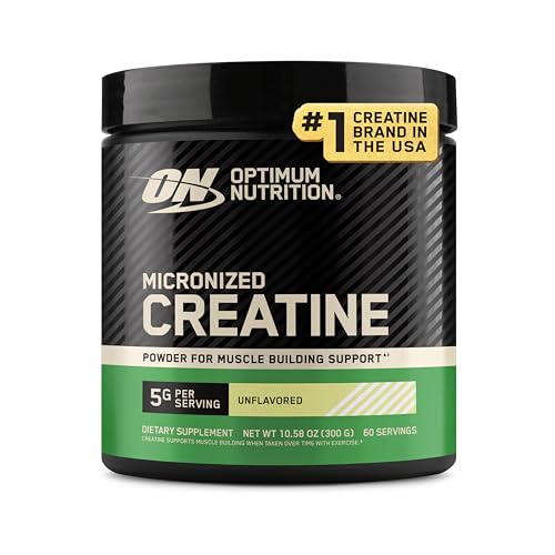 Optimum Nutrition Micronized Creatine Monohydrate Powder, Unflavored, 60 Servings, 300 Grams...