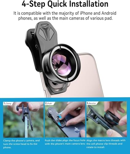 Image of Evil eye 10X Macro Phone Lens Kit for Smartphone with Universal Clip, Professional Macro Photography Lens for iPhone, Samsung and Most of Android Smartphone