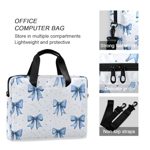 Funda maletín para portátil con estampado lazo azul 13-15.6 pulg miniatura 6
