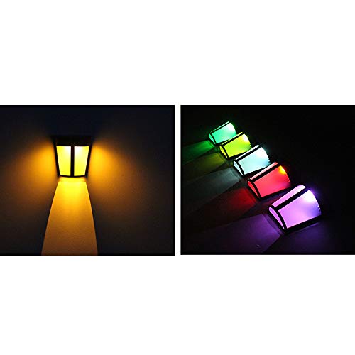 Festnight 1.2V 1W 2 LED energia solar parede lâmpada 2 modos de iluminação efeitos ao ar livre Luz s
