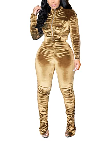 KANSOON Womens Sweatsuits Sets 2 Piece Long Sleeve Full Zip