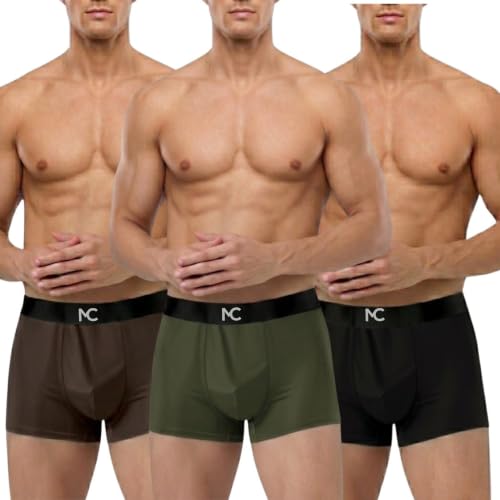 Image of Men's Microfiber Boxer Briefs for Men | Ultra Soft, Breathable, Moisture Wicking Stretch Trunks | Anti-Chafing Comfort | Elastic Waistband Pack of 3