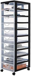 Iris Ohyama, Storage tower, Plastic organizer, 10 drawers, 7 L, Ergonomic handles, Solid and Multi-use, Living room, Bedroom, Office - DDDC-010 - Black