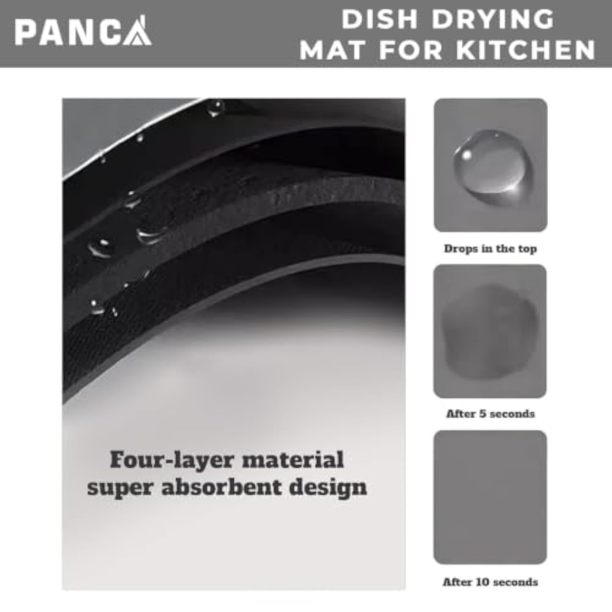 Dish Drying Kitchen Mat, Large Water Absorbent Utensil Drying Rack