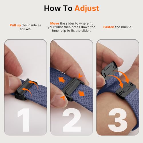 Image of Fullmosa 2 Packs Magnetic Braided Watch Bands - 18mm 20mm 22mm Quick Release Replacement Wristband, Stretchy Nylon Solo Loop Compatible with Traditional and Smartwatches for Men Women