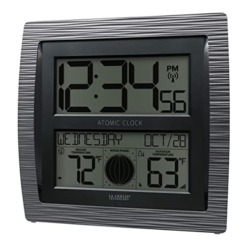 La Crosse Technology Bbb86118-Int Curved Atomic Digital Clock With Moon Phase & Temperature #TOP2