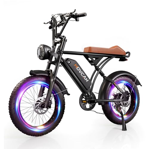 Movcan V60/V60 Pro Electric Bike, 48V 15.6/18.2Ah Removable Battery 20” Fat Tire Electric Bike, 1000/1500W Motor 30/33MPH Top Speed Electric Motorcycle, for Commute/Offroad/School/Rain/Snow Riding.